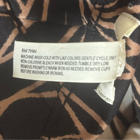 Soma Black & Beige Geometric Maxi Dress Size Large Boho Racerback Stretch - Picture 10 of 12